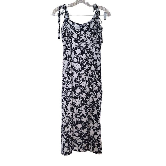 Free Assembly Blue Floral Sleeveless Tie Shoulder Midi Slip Dress Medium - Picture 8 of 16